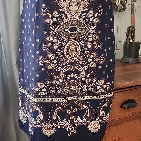 Navy print dress - Picture 6 of 7